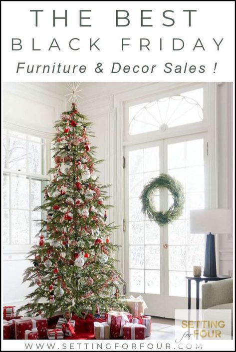 The Best Black Friday Sales on Furniture & Decor! #blackfriday #sale #shopping #online #furniture #decor Christmas Tree With White Lights, Cd Recycling, Green Christmas Tree Decorations, Best Black Friday Sales, Wand Organizer, Faux Christmas Trees, Led Christmas Tree, Black Friday Sales, Faux Tree