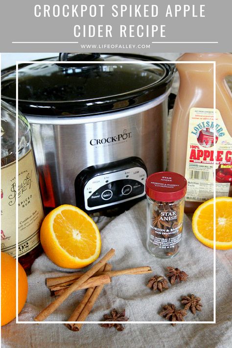 Apple Cider Rum Crockpot, Adult Apple Cider Crockpot, Hot Apple Cider With Caramel Vodka, Crockpot Cider With Alcohol, Hot Spiked Apple Cider Recipe Crockpot, Mulled Cider Recipe Alcohol, Crockpot Spiked Hot Apple Cider, Crockpot Hot Toddy, Spiked Wassail Recipe