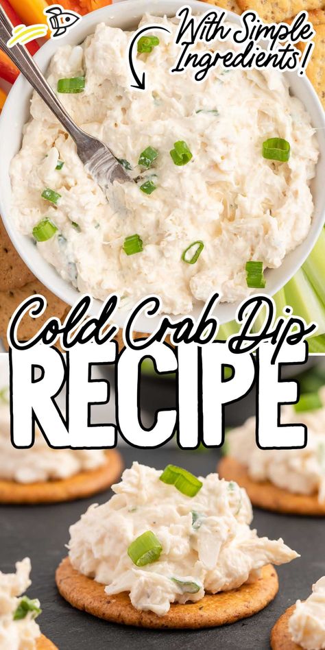 This Cold Crab Dip Recipe is perfect every time. It is easy to mix together and made with cream cheese, sour cream, and lump crab meat. Cream Cheese Crab Dip Cold, Cold Crab Dip With Cream Cheese And Mayo, Imation Crab Recipes Cream Cheeses, Recipes With Lump Crab Meat, Cold Crab Dip With Cream Cheese, Clam Dip With Cream Cheese, Cream Cheese Crab Dip, Easy Crab Dip Recipe, Canned Crab Recipes