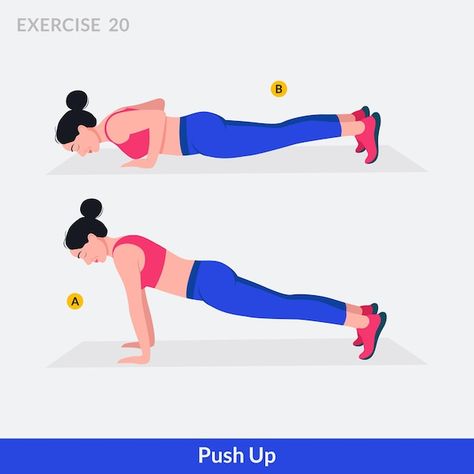 Vector push up exercise woman workout fi... | Premium Vector #Freepik #vector #fitness-equipment #fitness #gym-illustration #trainer Modified Push Ups For Women, Gym Illustration, Exercise Drawing, Woman Workout, Push Ups, Aerobic Exercise, Fitness Equipment, Workout Fitness, Fitness Gym