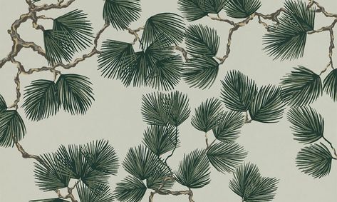 Nippon Wallpaper Collection By Sandberg #VISImagazine #VISImag #wallpaper #Japan Swallows Wallpaper, Pine Wallpaper, Swedish Wallpaper, Loft Inspiration, Sandberg Wallpaper, A Wallpaper, Botanical Wallpaper, Forest Wallpaper, Tree Wallpaper