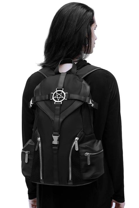 Killstar £20 Techwear Backpack, Goth Backpack, Inked Shop, 2010 Fashion, Bag Suitcase, Goth Fashion, Black Backpack, Handmade Leather, Women's Bags