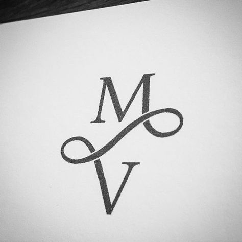 V Letter Tattoo, V Logo Design, Art Deco Logo, V Tattoo, Couples Initials, M Tattoos, Typographic Logo Design, Wedding Logo Monogram, Bespoke Wedding Stationery