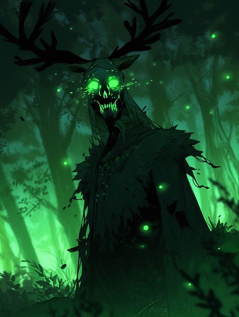 Nightmare, monster Evil Forest Spirit, Forest Demon Art, Slimefolk Dnd, Plant Monster Drawing, Eldritch Monster Design, Fantasy Forest Monster, Necromancer Aesthetic Male, Feral Character Design, Forest Monster Art