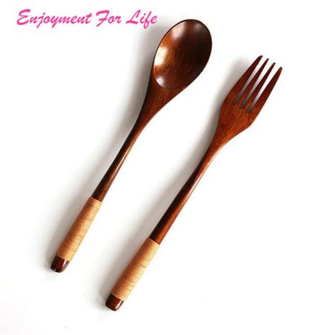 Wooden Spoon Bamboo Kitchen Cooking Utensil Spoon Aesthetic, Wooden Dinnerware, Wooden Flatware, Wooden Utensils Set, Reusable Utensils, Japanese Minimalist, Bamboo Kitchen, Wooden Tableware, Wooden Fork