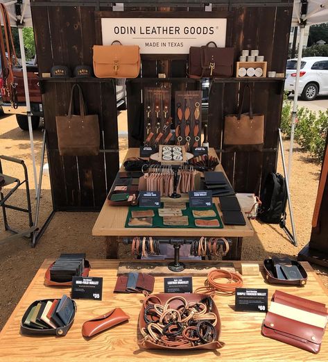 Booth Display Design, Booth Table, Rangers Game, Festival Booth, Brand Name Bags, Craft Booth Displays, Do Or Die, Leather Store, Leather Organization