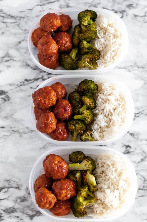 Turkey Meatball Meals, Meal Prep Pork, Spicy Korean Sauce, Meatball Meal Prep, Meatball Meals, Korean Meatballs, Make Ahead Recipes, Korean Sauce, Meal Prep Sunday