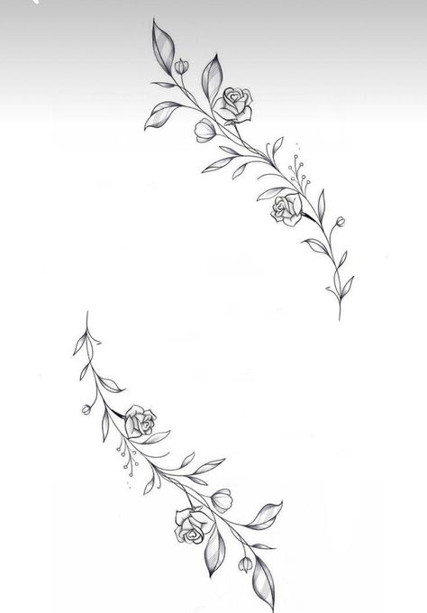 Ivy Vine Collar Bone Tattoo, Thumb Vine Tattoo, Small Rose Vine Tattoo, Floral Wrap Around Tattoo Forearm Stencil, Curved Flower Tattoo, Rose Vine Tattoo Arm, Wrap Tattoo Arm, Wrap Around Shoulder Tattoo, Flower Border Design Aesthetic