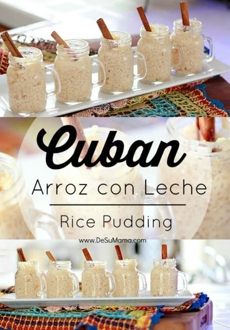 Senor Rico Rice Pudding Recipe, Cuban Arroz Con Leche, Cuban Recipes Dessert, Easy Hispanic Recipes, Cuban Deserts, Spanish Rice Pudding Recipe, Cuban Rice Pudding Recipe, Rice Pudding With Condensed Milk, Pudding With Condensed Milk