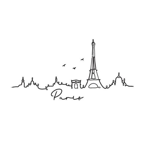 Small France Tattoo, Together In Paris Tattoo, Paris Tattoos For Women, Paris Tatoos, French Tattoo Ideas Illustration, Paris Inspired Tattoos, Eiffel Tattoo, Paris Vintage Aesthetic, France Tattoo Ideas