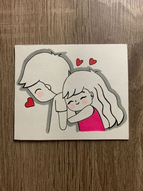 Couples Drawing Ideas Cartoon, Canvas Art Painting Abstract, Drawings For Boyfriend, Baby Animal Drawings, Love Scrapbook, Easy Love Drawings, Creative Gifts For Boyfriend, Easy Doodle Art, Cute Couple Drawings