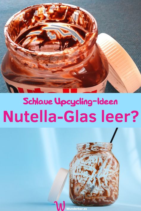 Bastelideen für leere Nutella-Gläser Upsicling Ideas, Diy Nutella, Glas Diy, Diy Upcycling, Nutella, Advent, Meal Prep, Berlin, Snacks