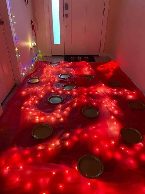 The Floor Is Lava Classroom, The Floor Is Lava Game, Four Is Lava Party, Elf On Shelf Floor Is Lava, Elf Lava Floor, Diy Floor Is Lava Game, Diy Floor Is Lava Obstacle Course, The Floor Is Lava Elf, Floor Is Lava Game