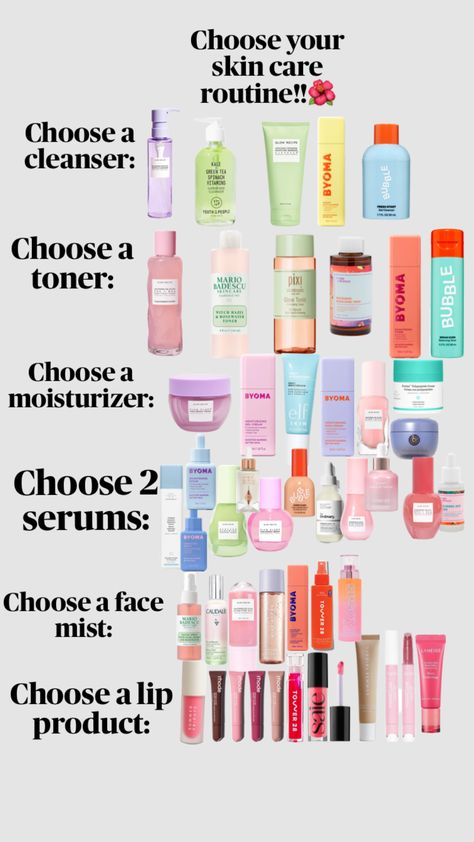 CHOOSE YOUR SKIN CARE ROUTINE 🌺💕#skincare #preppy #fyp 💖🫶🏼💖 Stuff To Get At Ulta, Skin Care To Buy, Skin Care Must Haves Products, Order Of Skincare Routine, Make Up And Skin Care Products, Skin Care Wishlist, Gisou Skincare, Order Of Skin Care Products, Cute Skin Care