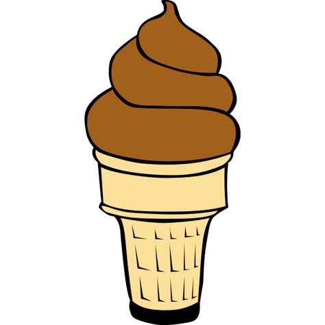 Chocolate ice cream in cone vector image | Free SVG Ice Cream Cone Images, Ice Cream Cone Drawing, Chocolate Ice Cream Cone, Ice Cream Clipart, Serve Ice Cream, Ice Cream Day, Cold Desserts, Soft Serve Ice Cream, Ice Cream Cones