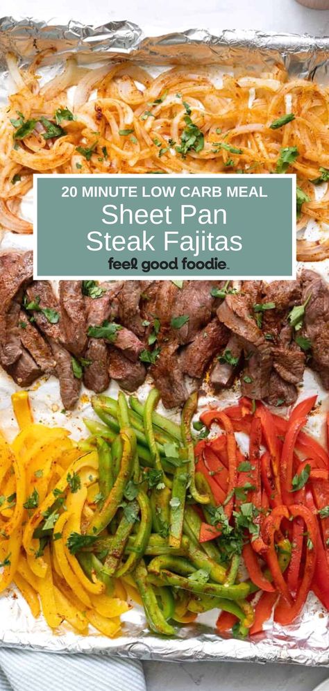 Low Carb Steak Fajita Bowl, Meal Prep With Steak Easy Recipes, Fajita Meat Recipes Easy Dinners, Gluten Free Steak Fajitas, Easy Sheet Pan Steak Fajitas, One Pan Dinners Steak, Beef Prep Meals, Meat And Vegetable Meal Prep, Meal Prep No Carb