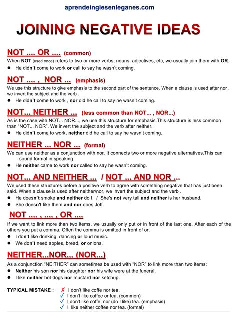 We can use the following structures to do so : NOT .... OR .... /NOT .... , NOR .../NOT... NEITHER . NEITHER ... NOR .../NOT... AND NEITHER ... / NOT ... AND NOR ../NOT .... , .... , OR ..../ NEITHER...NOR... (NOR...)#c1advanced# #c2proficiency# Cambridge English. Advanced grammar - grammaire anglaise avancée - Gramática inglesa avanzada - fortgeschrittene englische Grammatik - προηγμένη αγγλική γραμματική -zaawansowana gramatyka języka angielskiego - ngữ pháp tiếng anh nâng cao Grammar Structure English, Advance Grammar English, Neither Nor, Writing Ielts, Macbeth Lessons, Advanced English Grammar, English Structure, English Advanced, Complex Structure