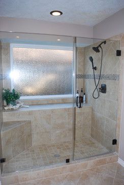 Tub to shower conversion after remodel traditional-bathroom Bathroom Shower Remodel, Small Bathroom Styles, Tub To Shower Remodel, Tub To Shower Conversion, Shower Conversion, Bathtub Bathroom, Window In Shower, Bathroom Shower Design, Bathroom Remodel Designs