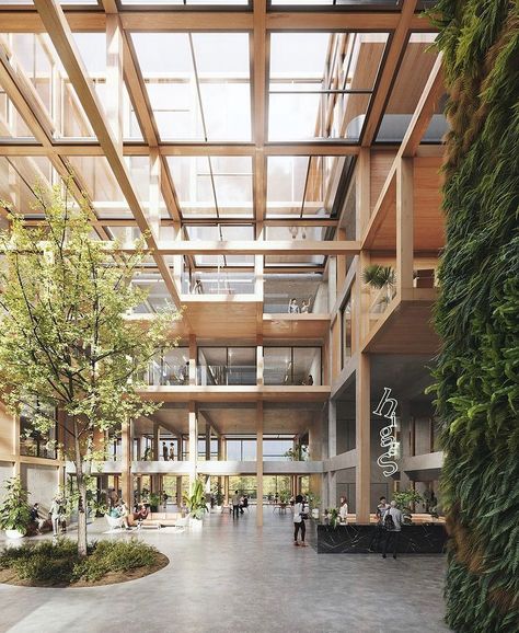 ARCHITECTURAL BOOM on Instagram: “Image by @okdraw.studio Wood interior on the nice project by @rau.architects #archiboom - Tag @archi.boom or use #archiboom to get…” Atrium Design, Wooden Buildings, Timber Structure, Wood Interior, Green Architecture, Structure Architecture, Wood Interiors, Do You Like It, Futuristic Architecture