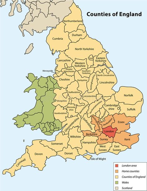 Counties of England stock vector. Illustration of demarcation - 10240078 Counties Of England, England Map, Map Illustration, County Map, Vector Map, Illustrated Map, Map Vector, School Work, Genealogy