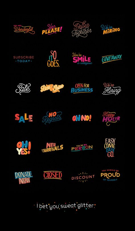 Over App Types - 2nd Edition on Behance Creative Logos Ideas, Over App, Inspiration Typographie, Insta Gifs, Gif Ig, Sticker Printable, Instagram Font, Gif Instagram, Instagram Gift