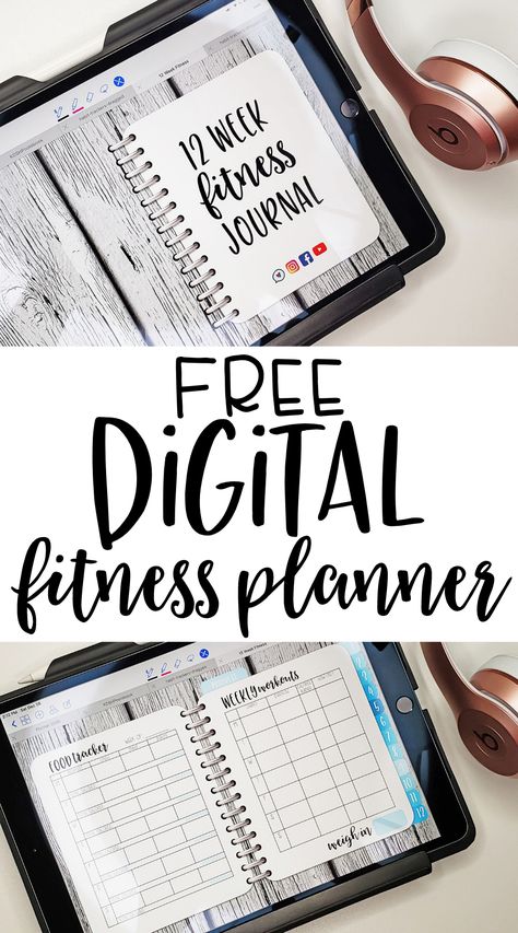 Free Digital Planner | 12 Week Fitness Journal - Planning Inspired dailyplannertemplate #plannersforbusymoms #passionplanner #plrplanners📕 Virtual Planner, Week Goals, Time Organization, Best Notes App, Planner Freebies, Journal Planning, Fitness Planner Free, Free Digital Planner, Create Your Own Planner