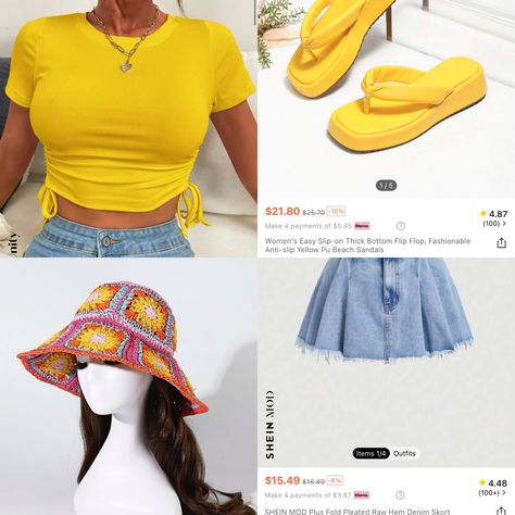 Cute 2 Piece Outfits Shein, Yellow Summer Outfits Black Woman, Shein Inspired Outfits Summer, Vacation Hairstyles Black Women, Shien Outfit Idea For Summer Baddie, Shein Vacation Outfits Black Women, Summer Vacation Hairstyles, Shein Outfits Summer 2024 Baddie, Pride Outfit Ideas Black Women