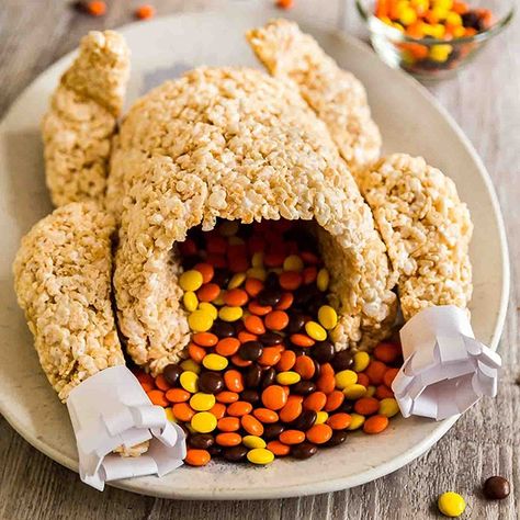 Rice Krispie Treat Turkey, Rice Krispie Turkey, Turkey Rice Krispie Treats, Thanksgiving Desserts Kids, Turkey Rice, Thanksgiving Desserts Table, Fun Thanksgiving Desserts, Thanksgiving Desserts Easy, Thanksgiving Food Desserts