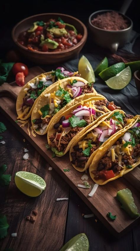 Tacos Pictures, Meat Tacos, Pictures Of Food, Fusion Recipes, Beef Tacos, Global Cuisine, Fusion Food, Tacos Beef, Fun Food