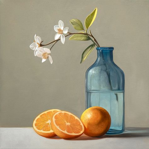 Orange Blossoms & Oranges Hero Illustration, Pro Art, Artistic Ideas, Ganesh Idol, Still Life Images, Orange Blossoms, Orange Painting, Still Life Fruit, Simple Object