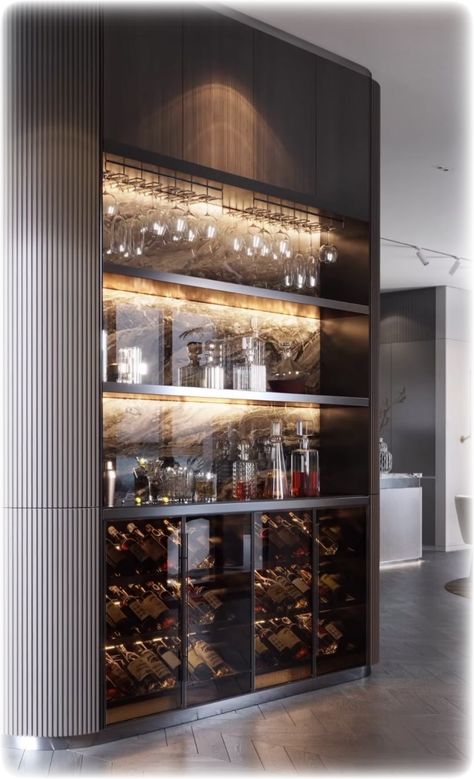 Modern Home Bar Designs, Wine Closet, Home Bar Cabinet, Home Bar Rooms, Bar In Casa, Modern Home Bar, Home Wine Cellars, Home Bar Design, Bar Interior Design