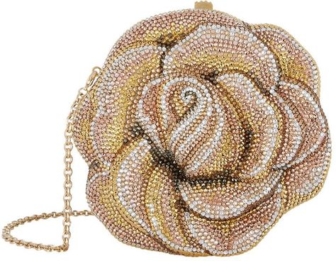 Golden Clutch, Embellished Handbags, Clutch Bag Pattern, Judith Leiber Handbags, Rose Handbag, Rose Clutch, Rose Purse, Judith Leiber Bags, Embellished Purses