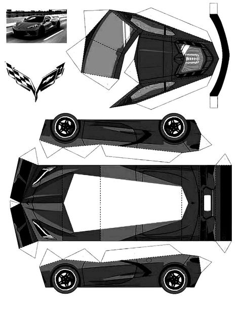 Car Papercraft Template 3d Paper, Car Origami, Car Papercraft, Paper Model Car, 3d Templates, Cardboard Car, Duck Wallpaper, Hot Wheels Party, Paper Car