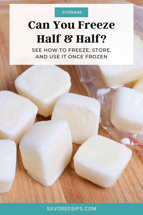 Half-and half frozen in ice cube form Can You Freeze Half And Half, How To Freeze Half And Half, What Can You Make With Half And Half, What Foods Can You Freeze, Half And Half Uses, What To Make With Half And Half, Can You Freeze Heavy Whipping Cream, Half And Half Cream Recipes, What To Do With Half And Half