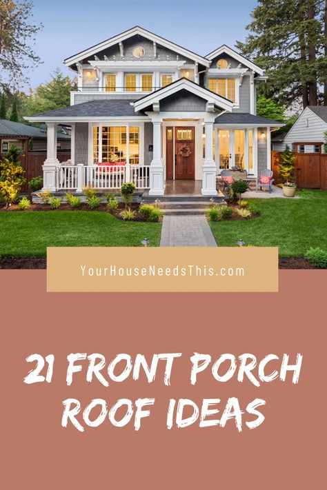 Your front porch is one of the first things people see when they enter their house. The roofline is a noticeable part of the structure of the front of your home, and as such, it deserves attention... #porch #frontporch #homedecor #housedecor #roof Decorative Downspouts, Front Walkway, Drip Edge, Porch Roof, Gable Roof, House Blend, Hip Roof, Roofing Materials, House Roof