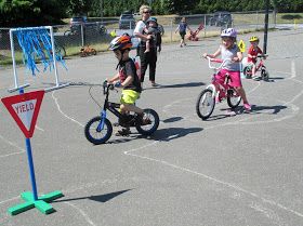 StrongStart: Biking at the Playground Kids Bike Party, Playgrounds Ideas, Bike Rodeo, Bicycle Birthday Parties, Bike Parade, Bike Birthday Parties, Primary Activity, Bike To Work, Kids Obstacle Course