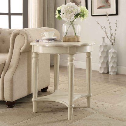 Acme Furniture Fordon End Table | Hayneedle 3 Piece Coffee Table Set, White End Tables, Round Table Top, Acme Furniture, Console And Sofa Tables, End Tables With Storage, Occasional Table, Bottom Shelf, Coffee Table Setting