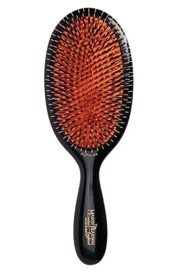 What it is: A tried and true hair brush that was developed and patented more than 100 years ago. How to use: Ideal for all hair types.What it does: The Mason Pearson Hair Brush is the ultimate grooming tool. Only the finest, premium-grade boar bristle, which is gentle to the hair and scalp, is used. Brushing with a Mason Pearson Hair Brush is the best way to distribute the natural oils while exfoliating the scalp and stimulating circulation to the hair follicles. The patented pneumatic cushion c Maison Pearson Hair Brush, Fancy Hair Brush, Best Hair Brushes For Thick Hair, Maison Pearson Brush, Personalised Hair Brush, Best Brushes For Hair, Mason Pearson Brush Aesthetic, Hair Brush Aesthetic, Ghd Hair Brush