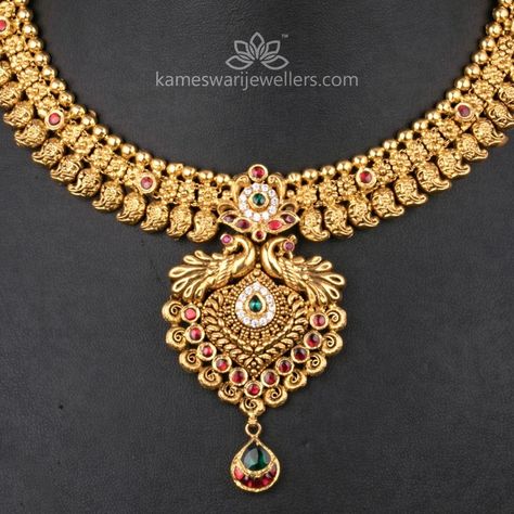 Diy Necklace Ideas, Make Your Own Necklace, Indian Gold Necklace Designs, Antique Necklace Gold, Mango Necklace, Kameswari Jewellers, Flower Costume, Antique Necklaces Design, Choker Necklace Designs