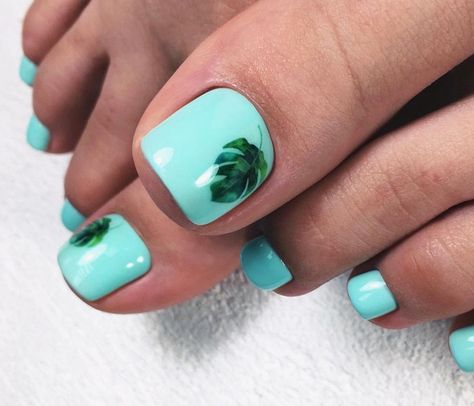 Beach Toe Nails, Beach Themed Nails, Tropical Nail Designs, Toenail Designs Summer, Beach Nail Designs, Pedicure Designs Toenails, Beach Nail, Toe Nail Color, Pretty Toe Nails