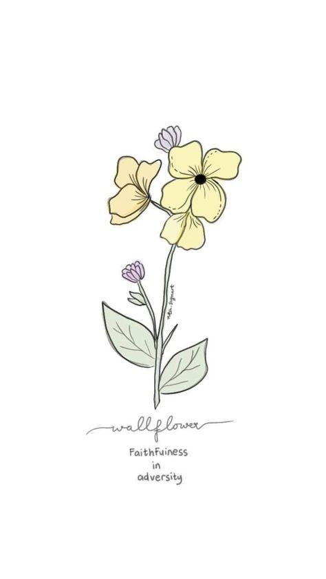 Wallflower Tattoo Design, Wallflower Drawing, Wallflower Tattoo, Wildflower Art, Tangle Art, Lotus Flower Tattoo, Tattoo Inspo, I Tattoo, Tangled