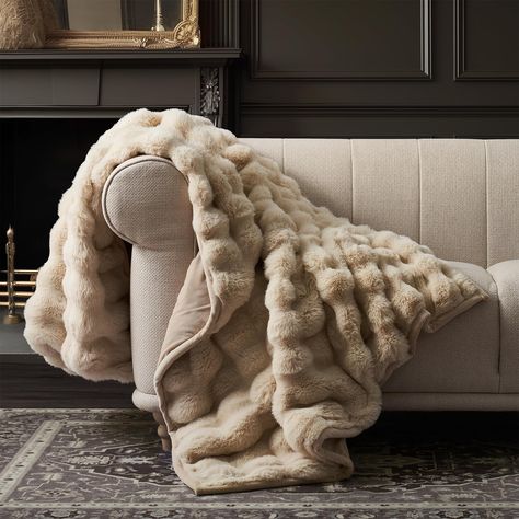 PRICES MAY VARY. Ridgeline Sculpted Faux Fur - Indulge in the opulent charm of our Ridgeline Faux Fur Throw Blanket with beautiful multi-tone marbled colors. This elegant masterpiece stands the tests of taste and time for its luxurious texture and captivating visual appeal. The sculpted fur adds both dimension and depth, creating a stunning focal point that effortlessly elevates any room. Layer it with your existing decor to create a harmonious and sophisticated ambiance. Dreamy Softness - Exper Bubble Blanket, Blankets For Winter, Fuzzy Blanket, Faux Fur Throw Blanket, Soft Luxury, Faux Fur Blanket, Reversible Blanket, Fur Throw Blanket, Fur Blanket