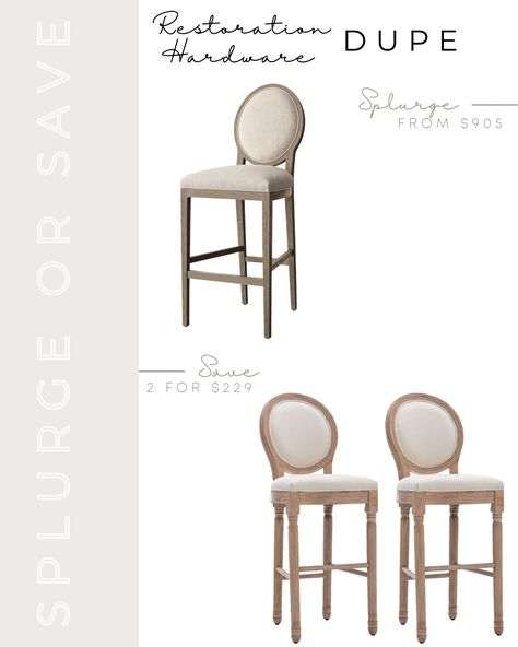 Upholstered counter stool with rounded back Restoration Hardware Stools, French Counter Stools, Dining Room Restoration Hardware, Restoration Hardware Dining Room, Restoration Hardware Furniture, Restoration Hardware Dining, Contemporary Counter Stools, Pottery Barn Furniture, Hardware Kitchen