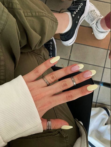 Nails,nails inspo,baby yellow,yellow color,banana nails,inspiration,nails2023, nails,spring,summer,rings,instagram,summer nails,instagram story,#nails,#nails inspo,#baby yellow,#yelliw color,#banana color,#inspiration,#nails2023,#summer nails nails,#spring,#summer,#rings,#instagram,#instagram story,#banana,#almond shape,#nails designs,#cute nails,#nails ideas,#cute summer nails Summer Nails 2023 Yellow, Banana Yellow Nails, Nail Design Yellow, Baby Yellow Nails, Banana Nails, Almond Acrylic Nail, Banana Color, Acrylic Nails Yellow, Almond Shaped Nails Designs