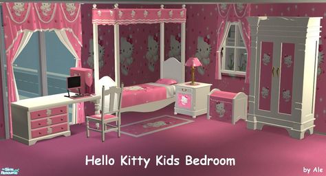 The Sims Resource - HELLO KITTY KIDS BEDROOM Hello Kitty Bedroom Set, Hello Kitty Nursery, Bella Lombardi, Hello Kitty Room, Kitty Room, Hello Kitty Decorations, Hello Kitty Bedroom, Hello Kitty Bed, Hello Kitty Rooms