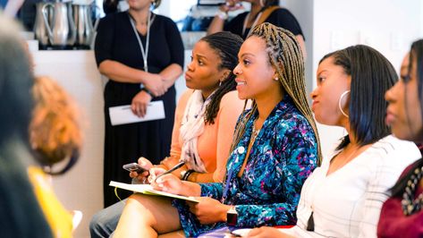 Black millennial women are a part of the fastest-growing group of entrepreneurs., and they are turning to conferences that are aimed at them. Women Empowerment Project, Swimsuit For Body Type, Woman Office, Black Speaker, Women Ceo, Boss Brand, Womens Conference, Women In Leadership, Career Woman