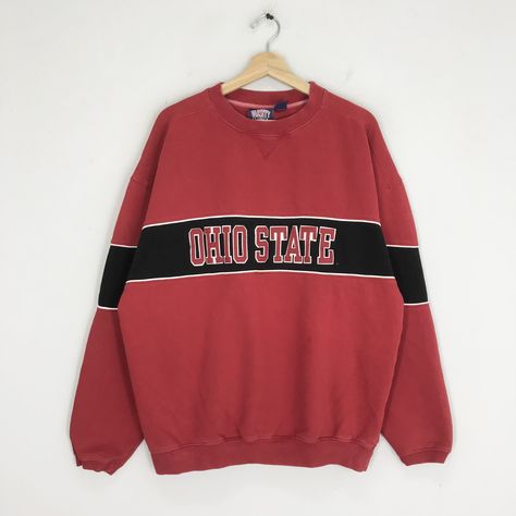 Vintage Ohio State Buckeyes Ncaa Red Sweatshirt Xlarge Ohio State Spell Out Logo Sweater Ohio State University Crewneck Ohio Jumper Size XL by MyFinalSpace on Etsy Ohio State Outfit, Vintage Ohio State, University Crewneck, Vintage University, Red Sweatshirt, University Sweatshirts, Ohio State University, Ohio State Buckeyes, Ohio State