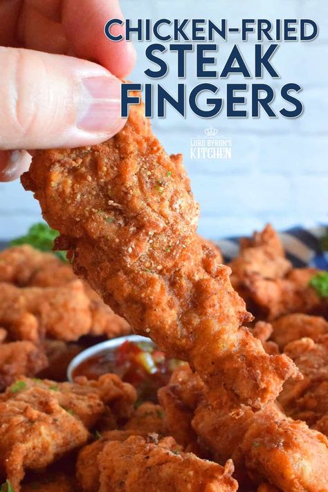 Steak Fingers Recipe, Chicken Fried Steak Fingers, Fried Steak Fingers, Finger Steaks, Steak Fingers, Steak Ribeye, Chicken Fried Steak Recipe, Quick Chicken Dinner, Fried Steak