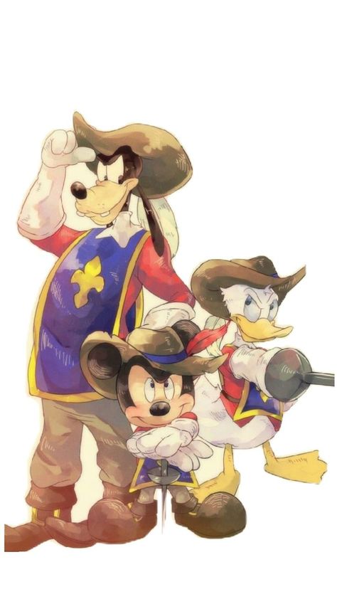 Disney Three Musketeers, Mickey Three Musketeers, Mickey Mouse Three Musketeers, Mickey Goofy And Donald, Mickey Donald Goofy The Three Musketeers, Mickey X Donald, Goofy Fanart, Mickey And Donald, The Three Amigos