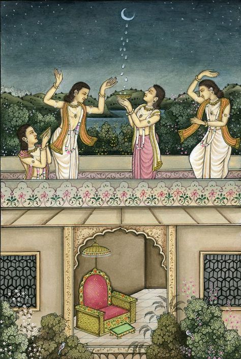 Magha Nakshatra, Indian Traditional Paintings, Indian Miniature, Mughal Art Paintings, Rajasthani Art, Indian Art Gallery, Mughal Paintings, Miniature Paintings, Indian Painting